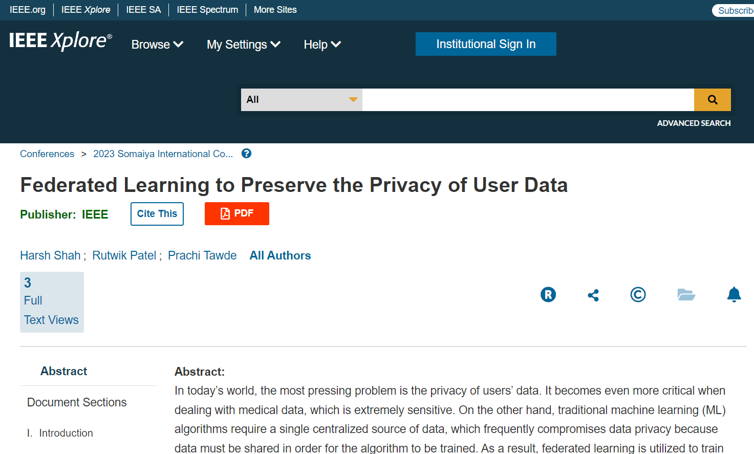 Federated Learning to Preserve the Privacy of User Data